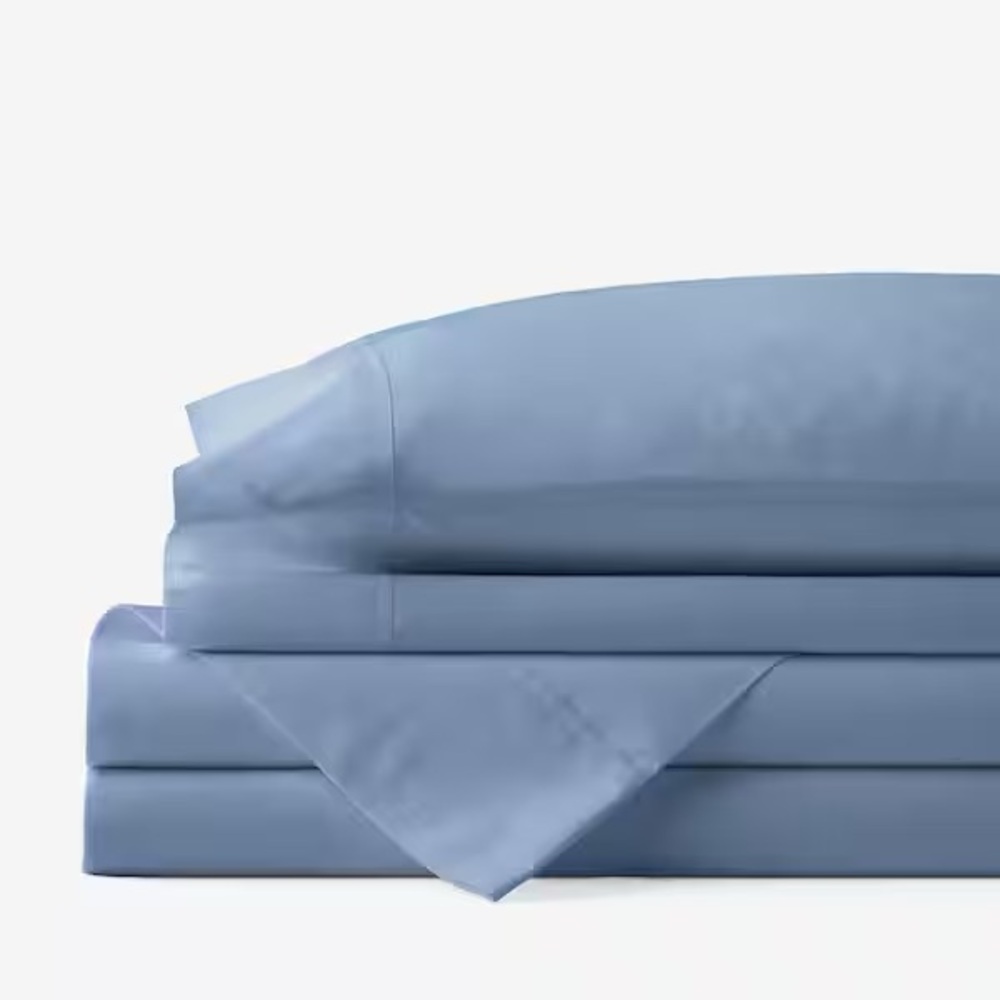 NWT The Company Store Percale Slate Blue Bedding Twin Top Sheet